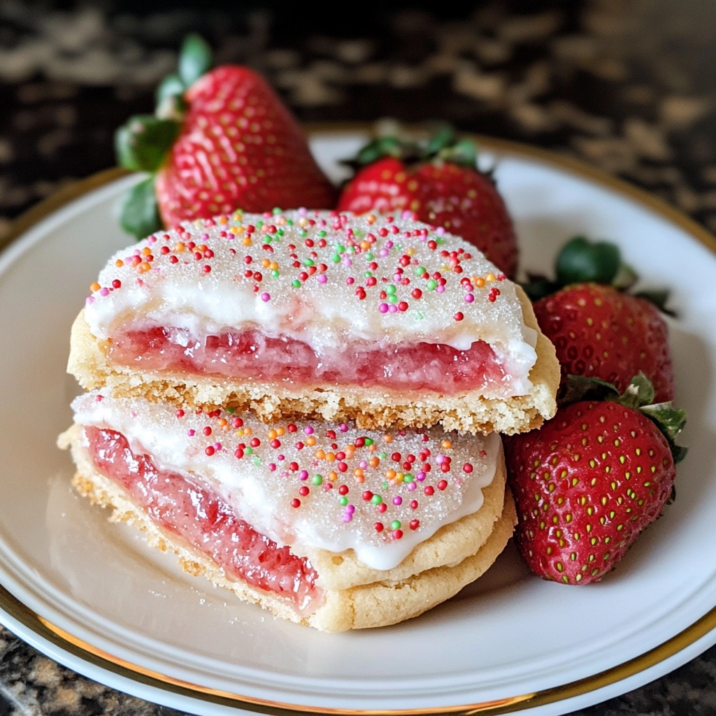 Strawberry Pop Tart Sugar Cookies