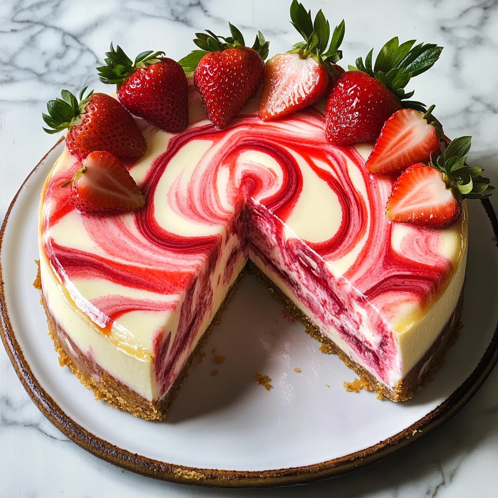 Strawberry Swirl Cheesecake