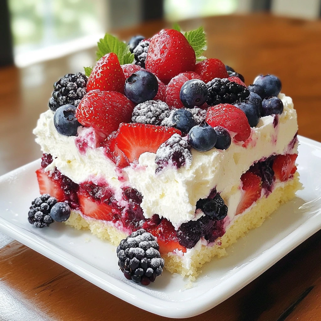 Summer Berry Poke Cake