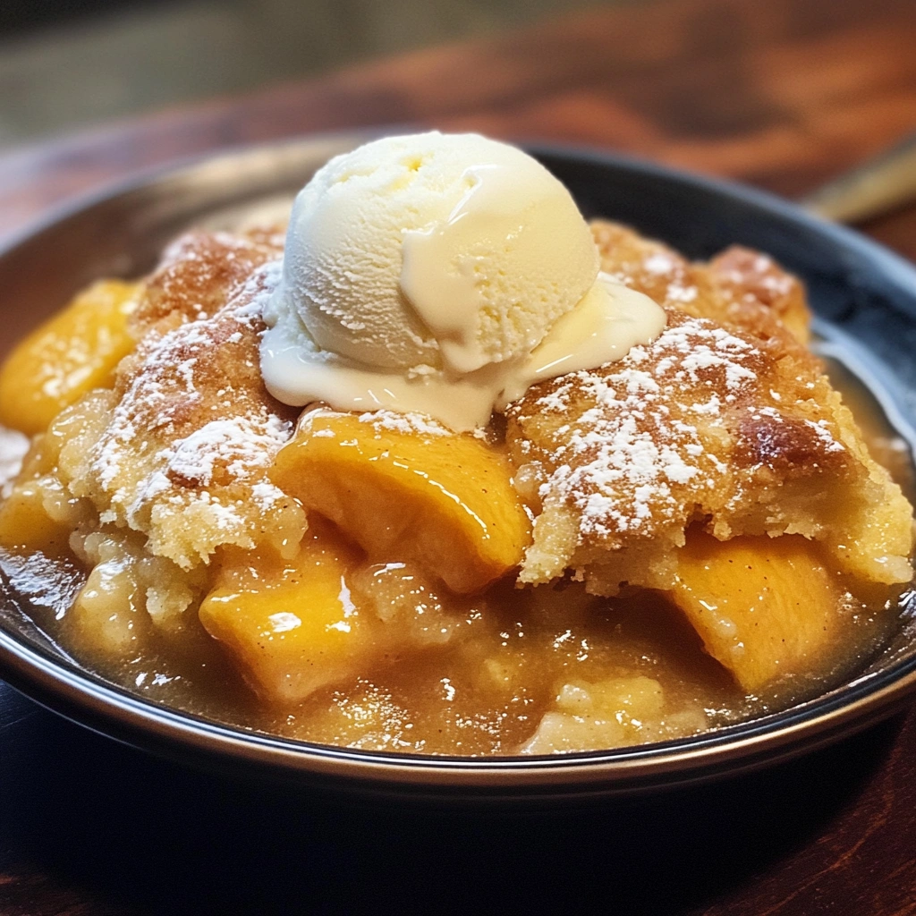 Super Easy Peach Cobbler