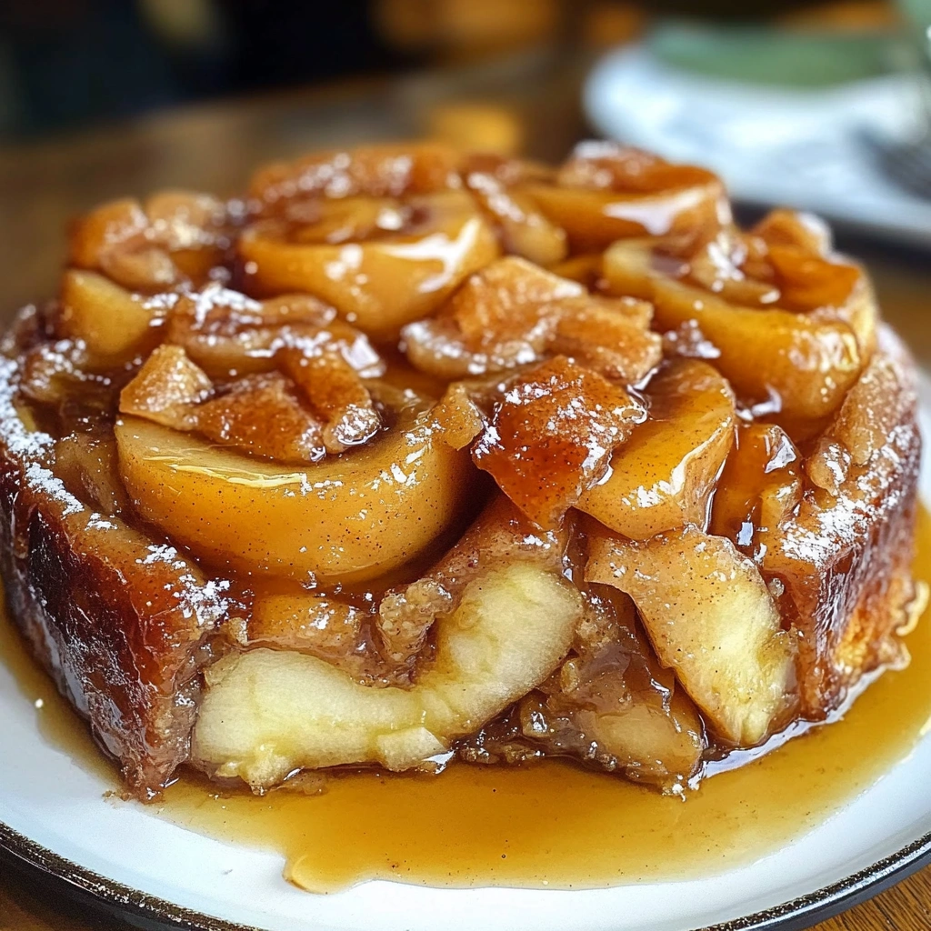 Upside Down Apple Cinnamon Roll Cake