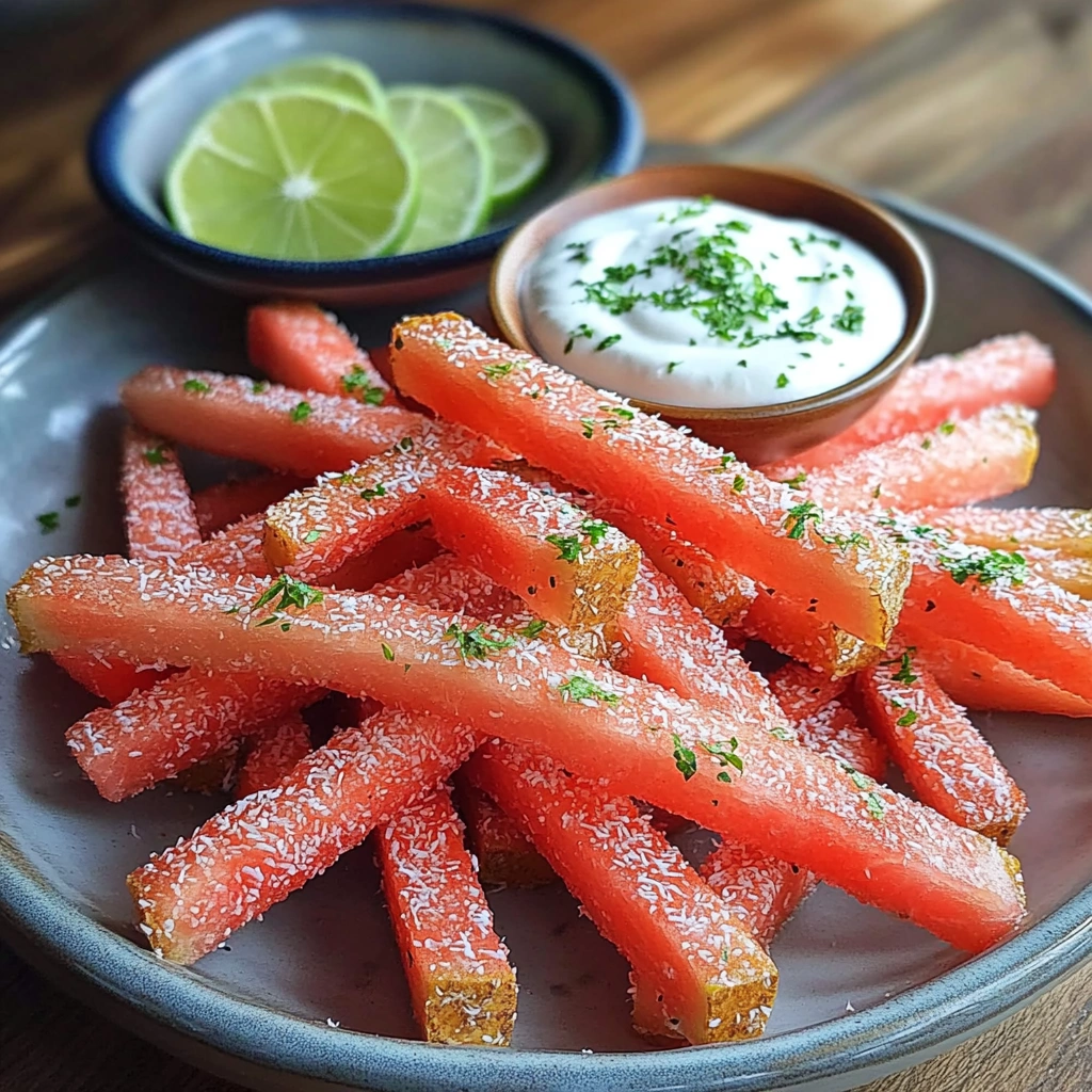 Watermelon Fries with Coconut Lime Dip