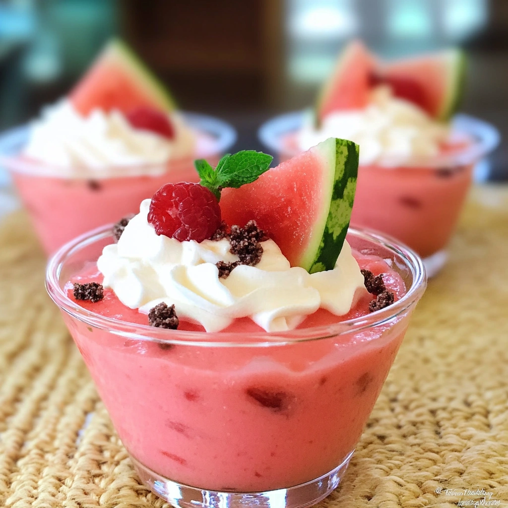 Watermelon Pudding Cups
