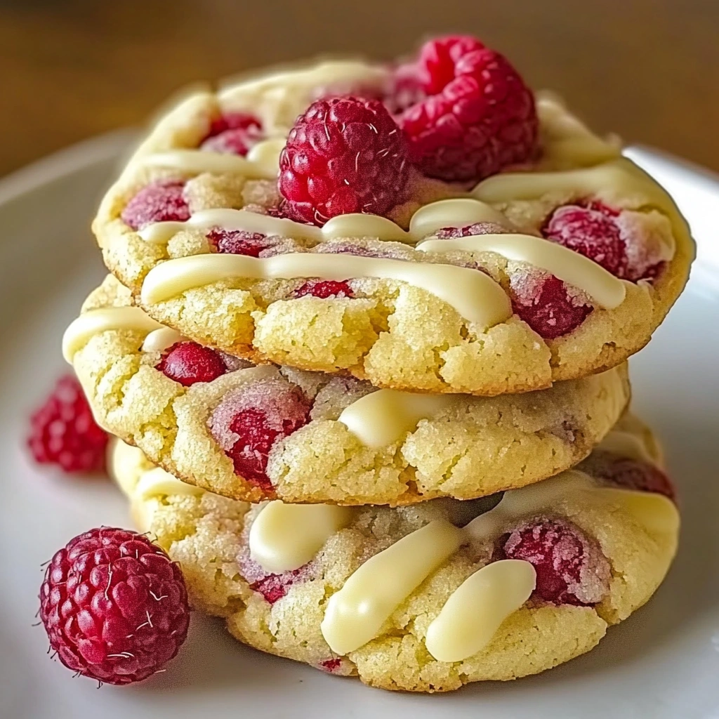 White Chocolate Lemon Raspberry Cookies
