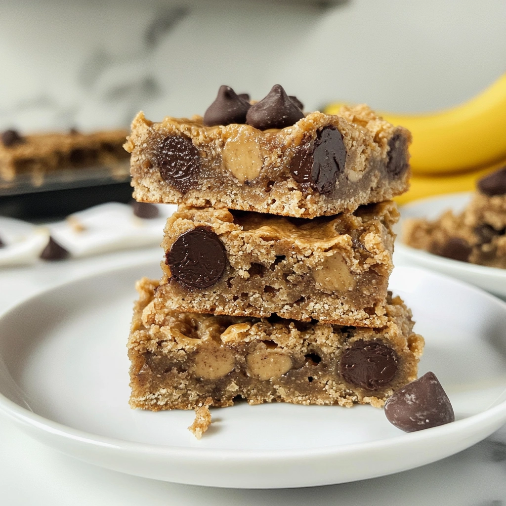 4 Ingredient Peanut Butter Banana Bars