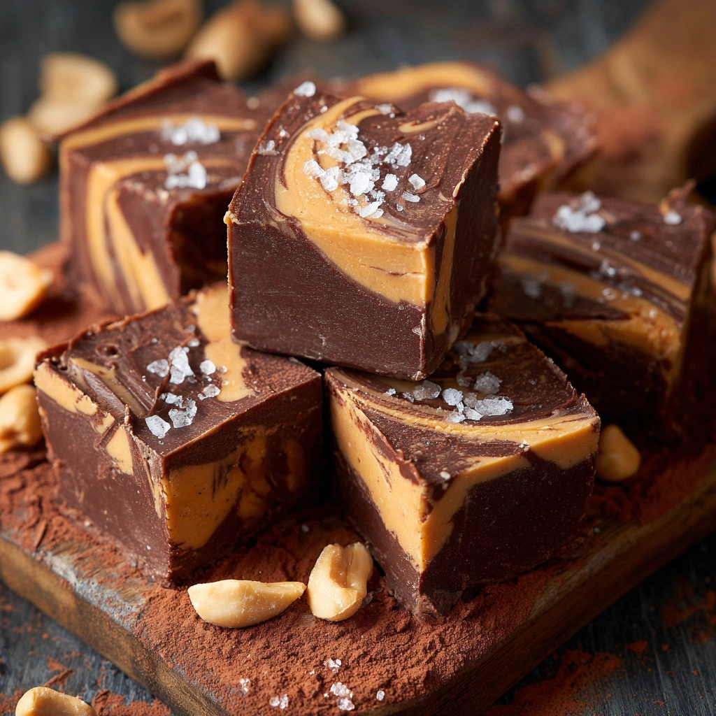 5-Ingredient Chocolate Peanut Butter Freezer Fudge