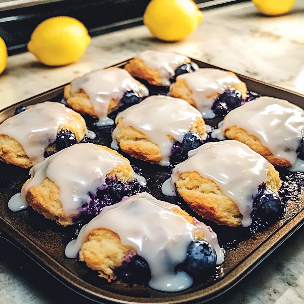 Blueberry Biscuits with Lemon Glaze