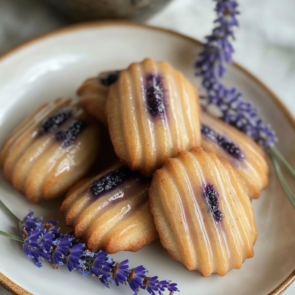 Blueberry Lavender Vegan Madeleines