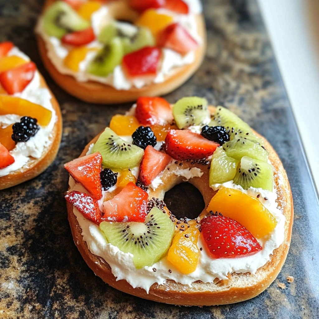 Breakfast Bagel Fruit Pizzas
