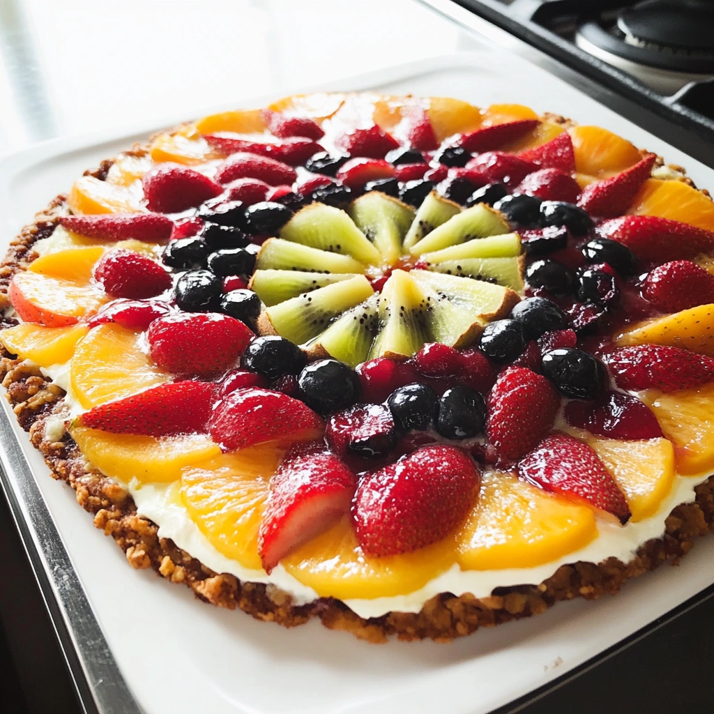 Breakfast Fruit and Yogurt Pizza