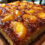Brown Butter Peach Snack Cake