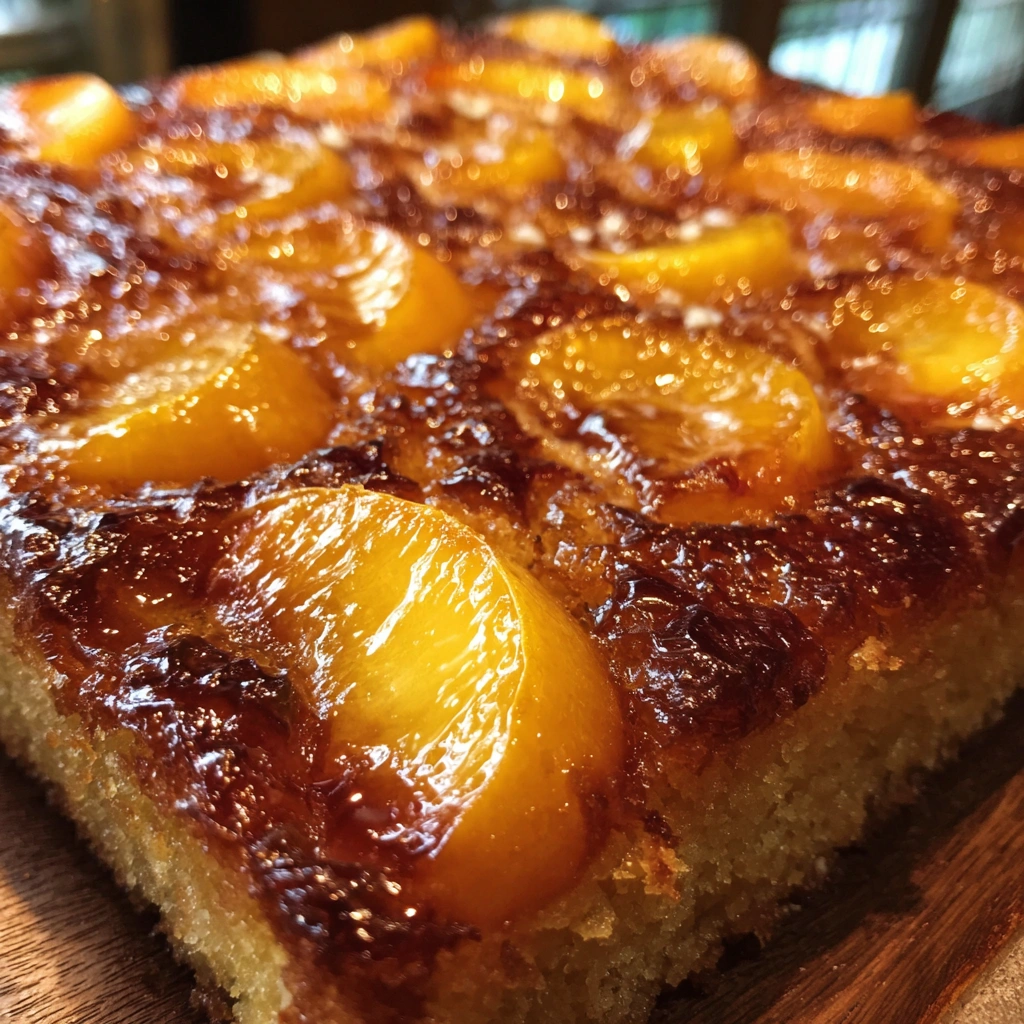 Brown Butter Peach Snack Cake
