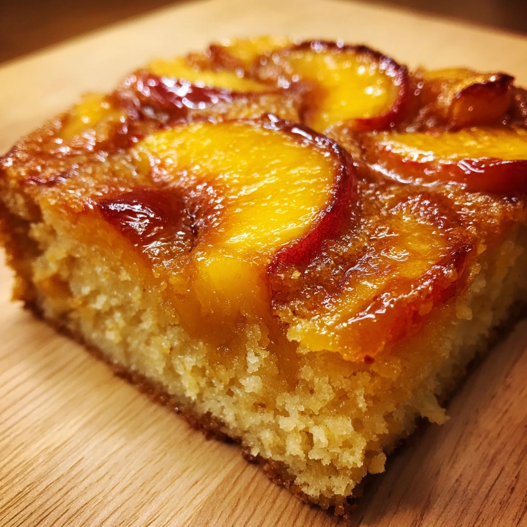 Brown Butter Peach Snack Cake