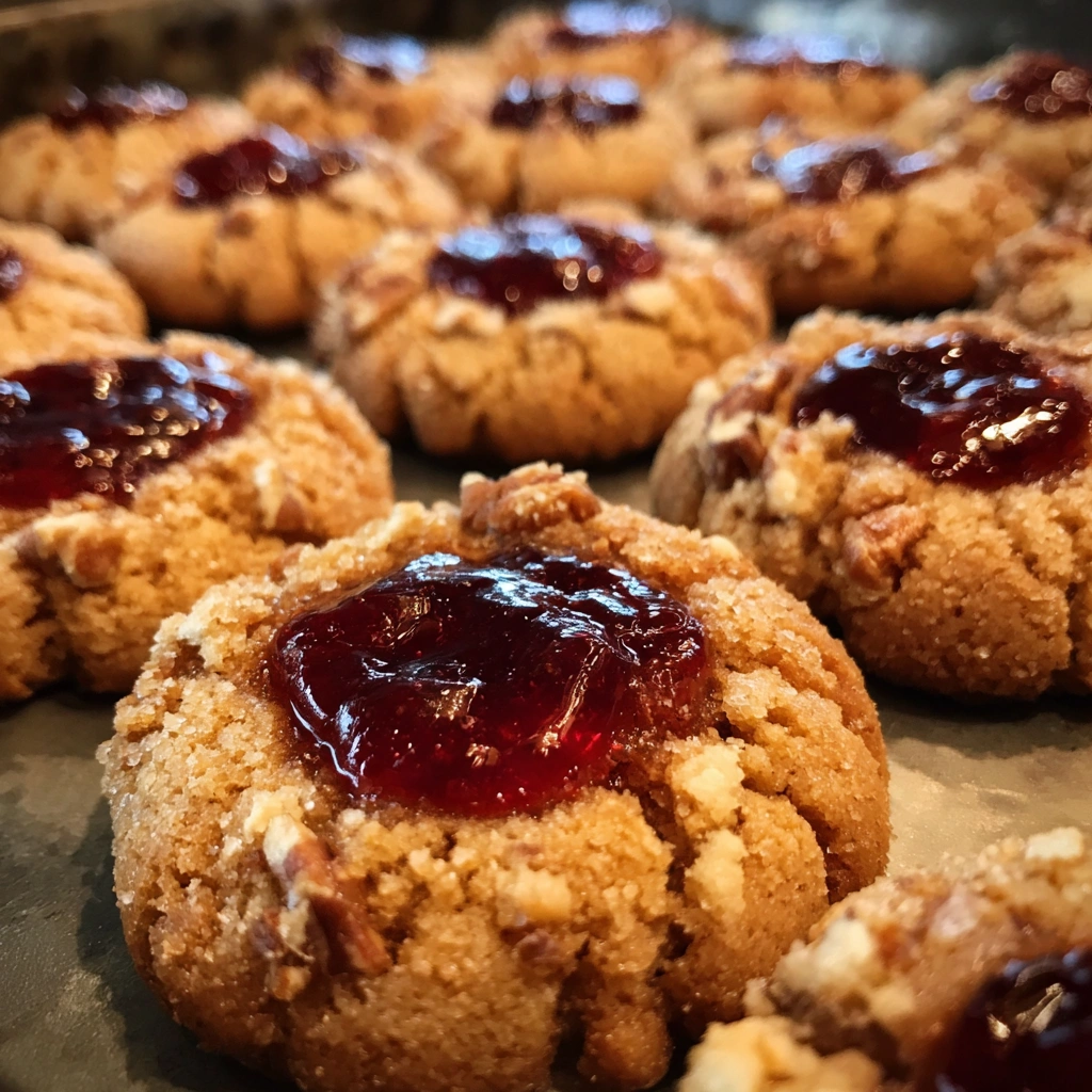 Brown Sugar Pecan Thumbprint Cookies