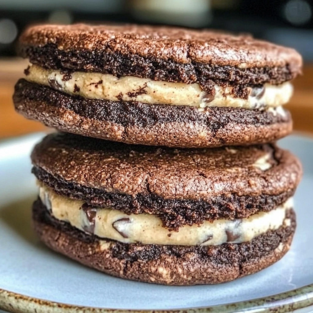 Brownie Cookie Dough Sandwich Cookies