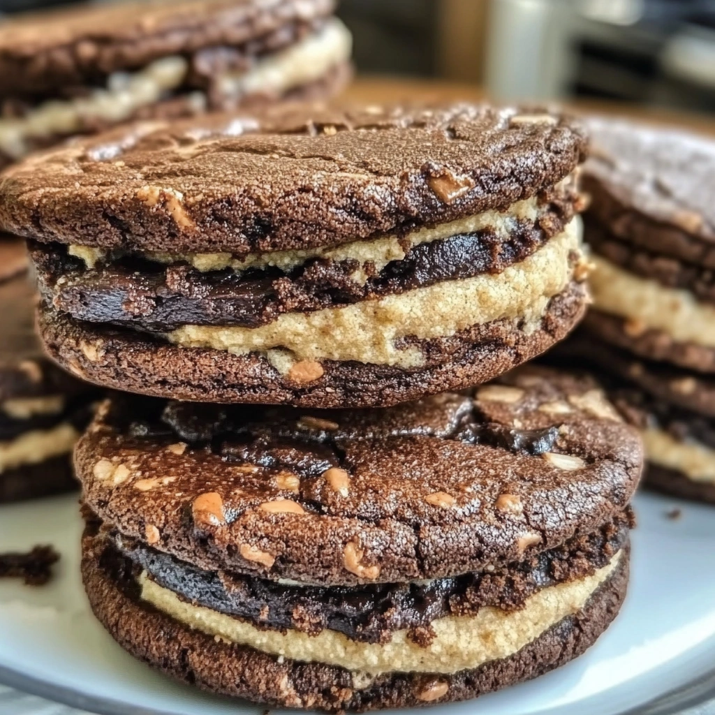 Brownie Cookie Dough Sandwich Cookies