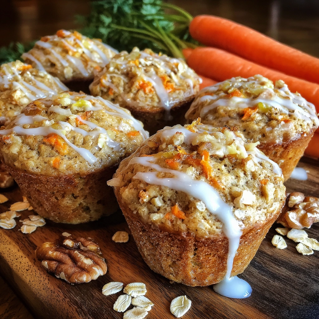 Carrot Cake Oatmeal Muffins