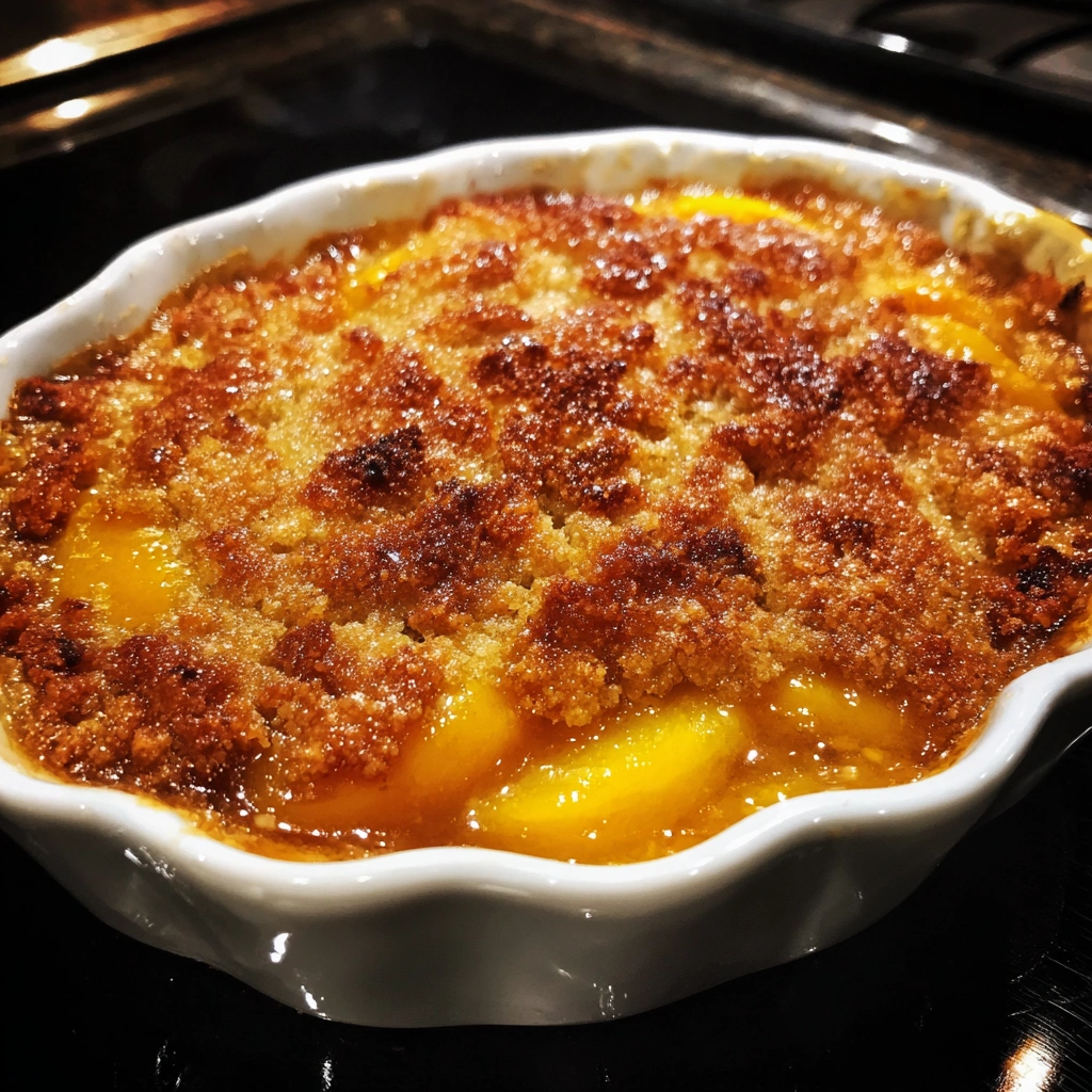 Cinnamon Peach Breakfast Cobbler