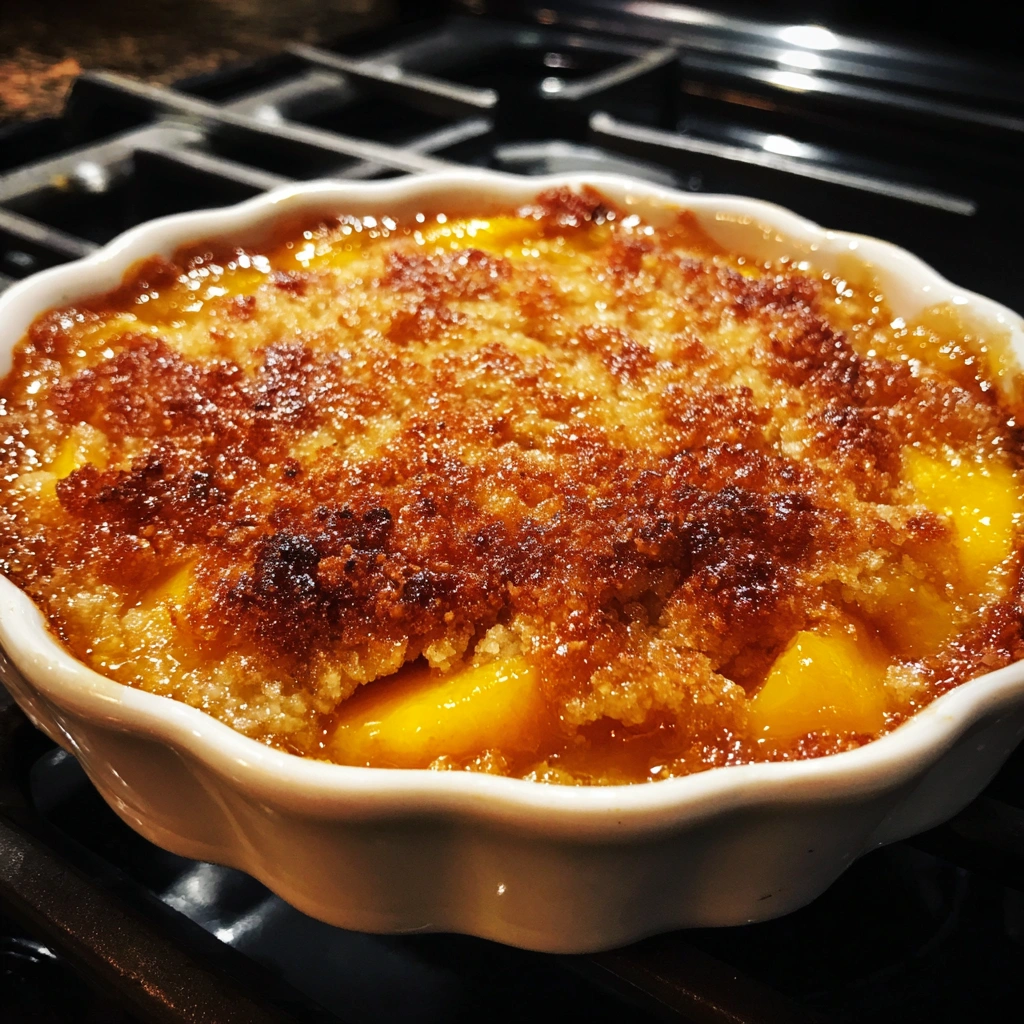 Cinnamon Peach Breakfast Cobbler