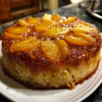 Coconut Peach Upside-Down Cake