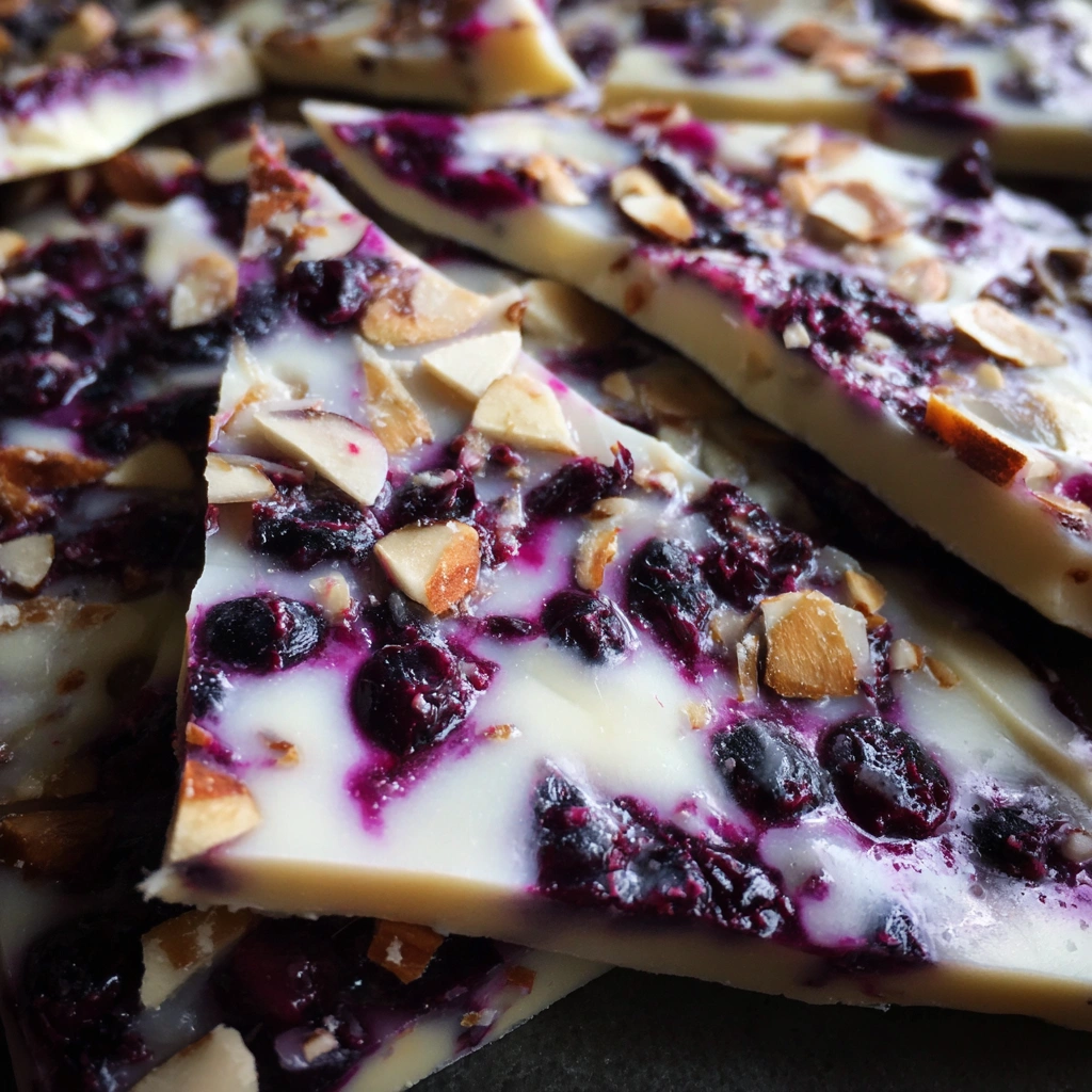 Frozen Blueberry Almond Butter Bark
