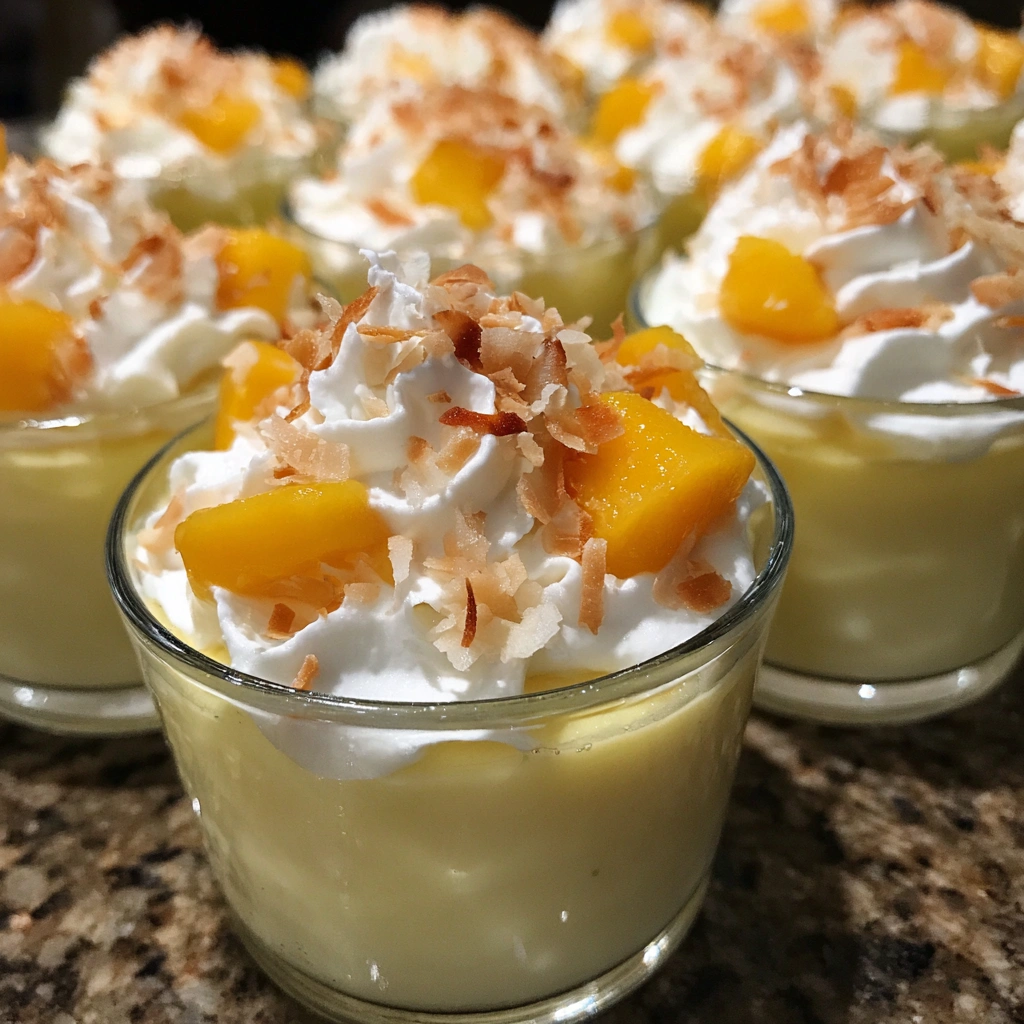 Frozen Coconut Mango Pudding Cups