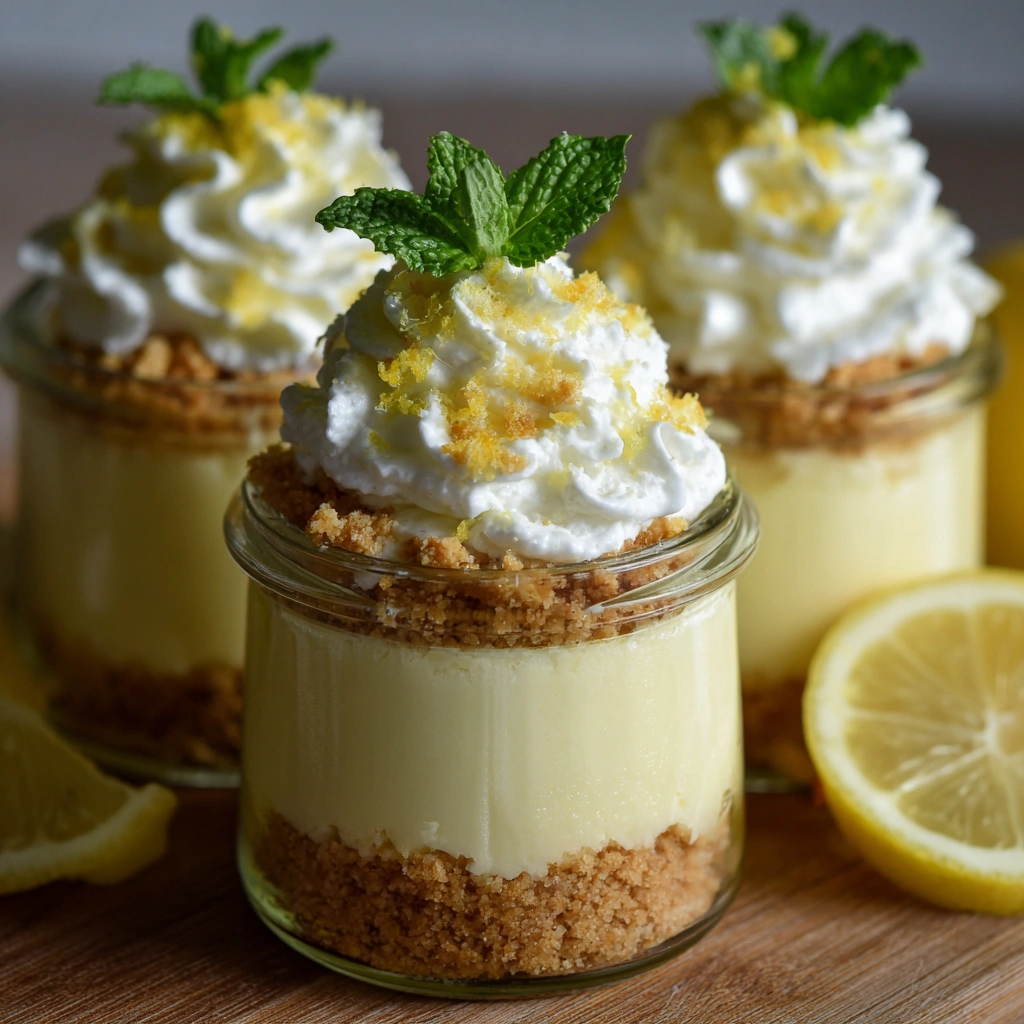 Frozen Lemonade Cheesecake Jars