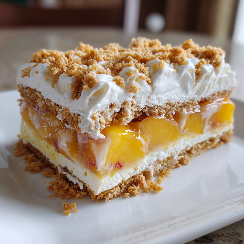 Frozen Peach Cobbler Ice Cream Cake