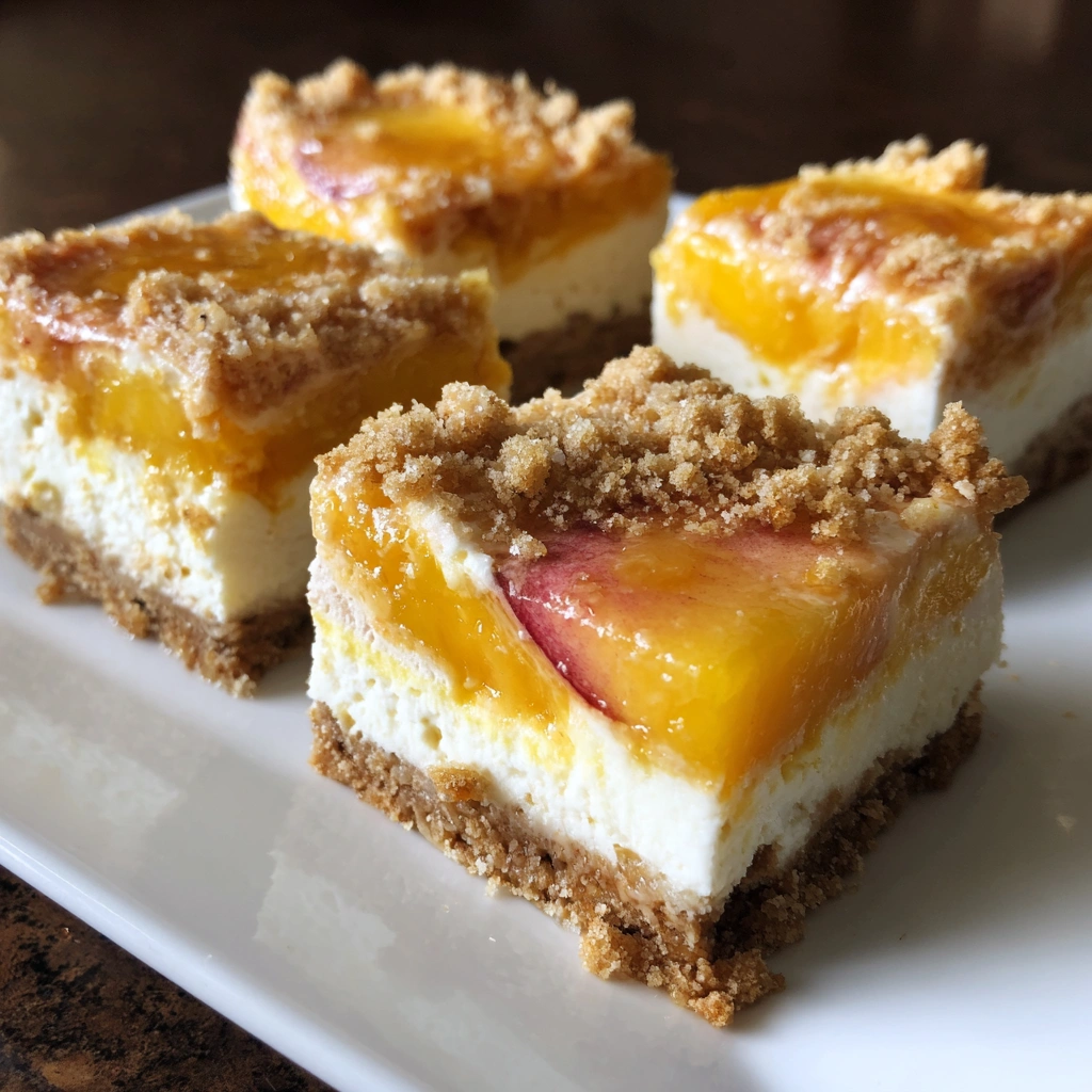 Frozen Peach Yogurt Cheesecake Bars