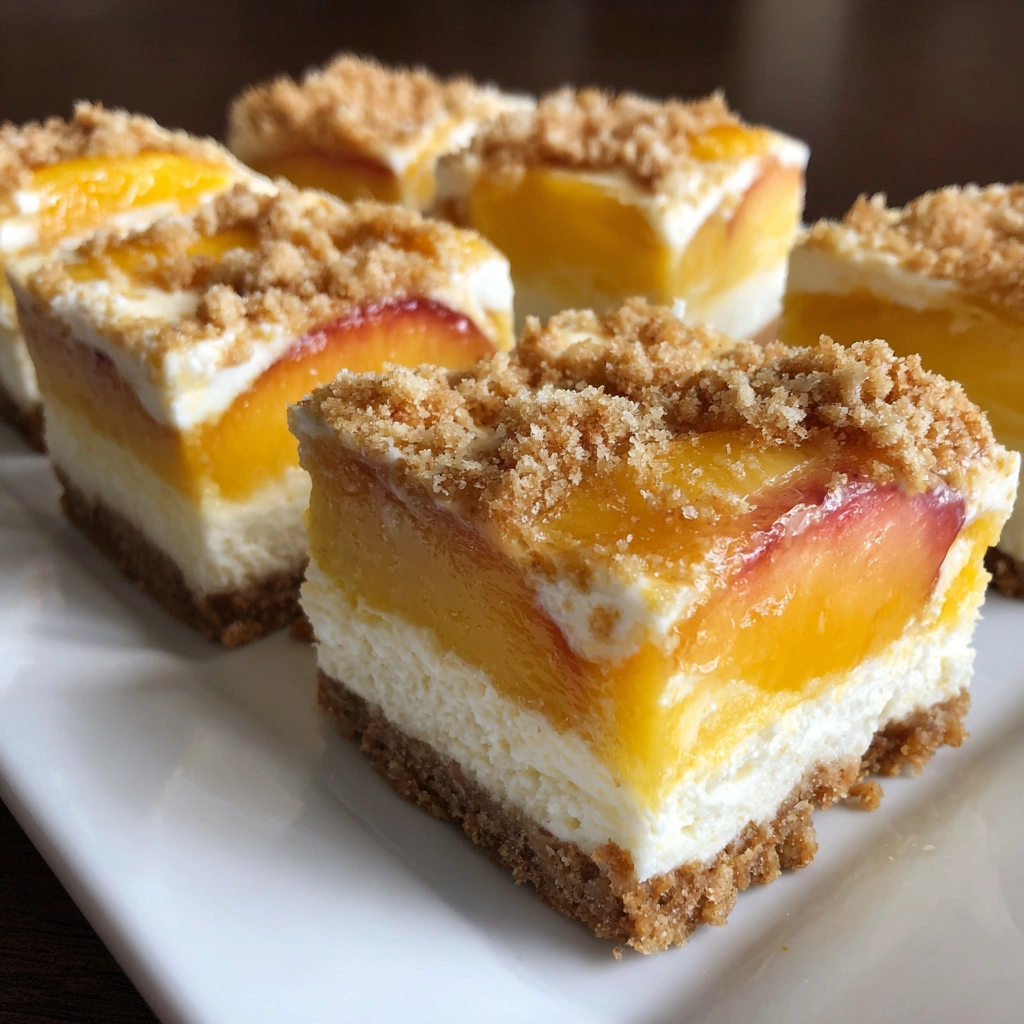 Frozen Peach Yogurt Cheesecake Bars