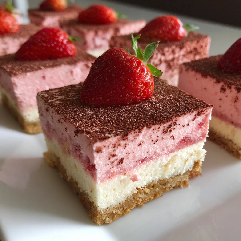 Frozen Strawberry Tiramisu Bars