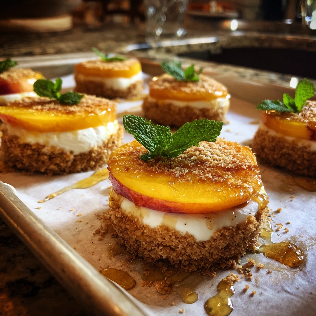 Frozen Vanilla Bean Peach Sandwiches