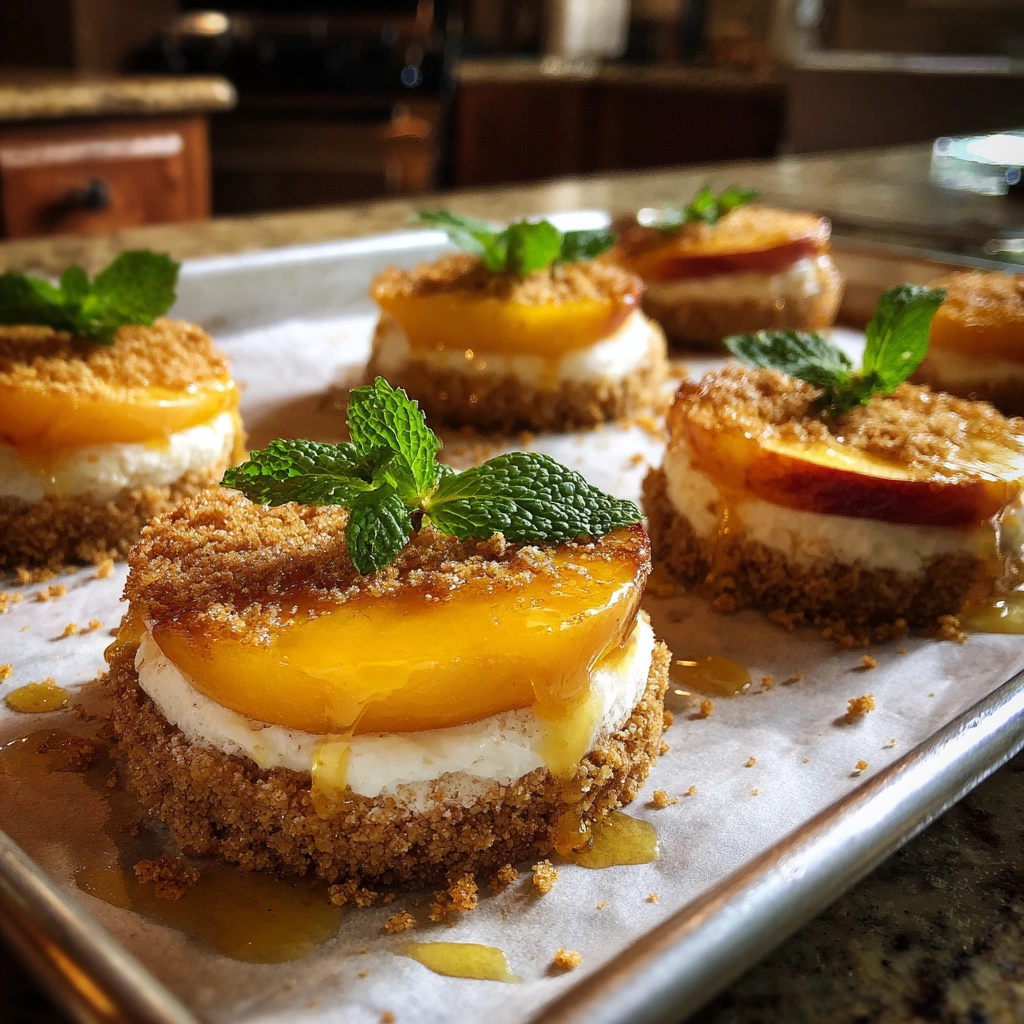 Frozen Vanilla Bean Peach Sandwiches