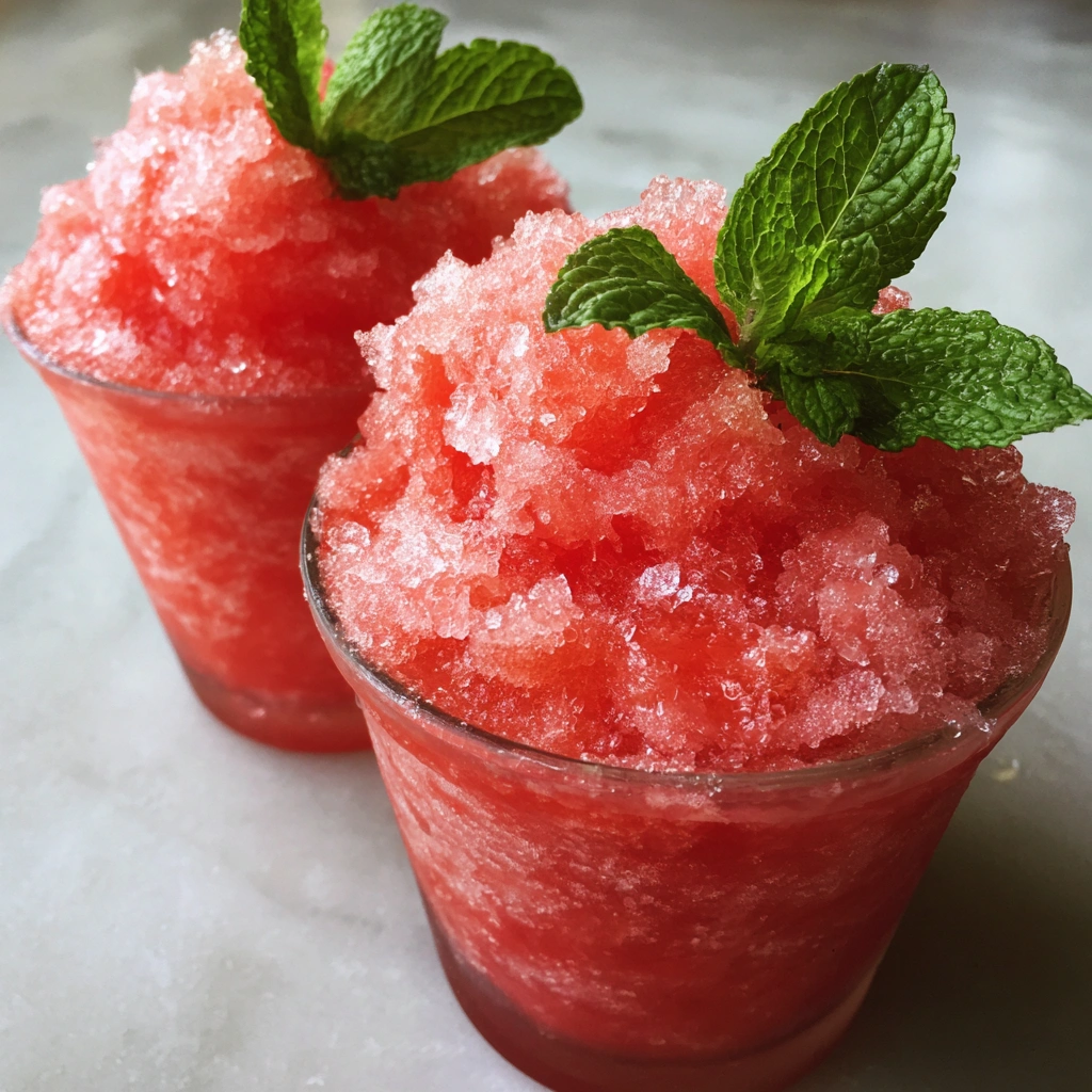 Frozen Watermelon Mint Slush Cups