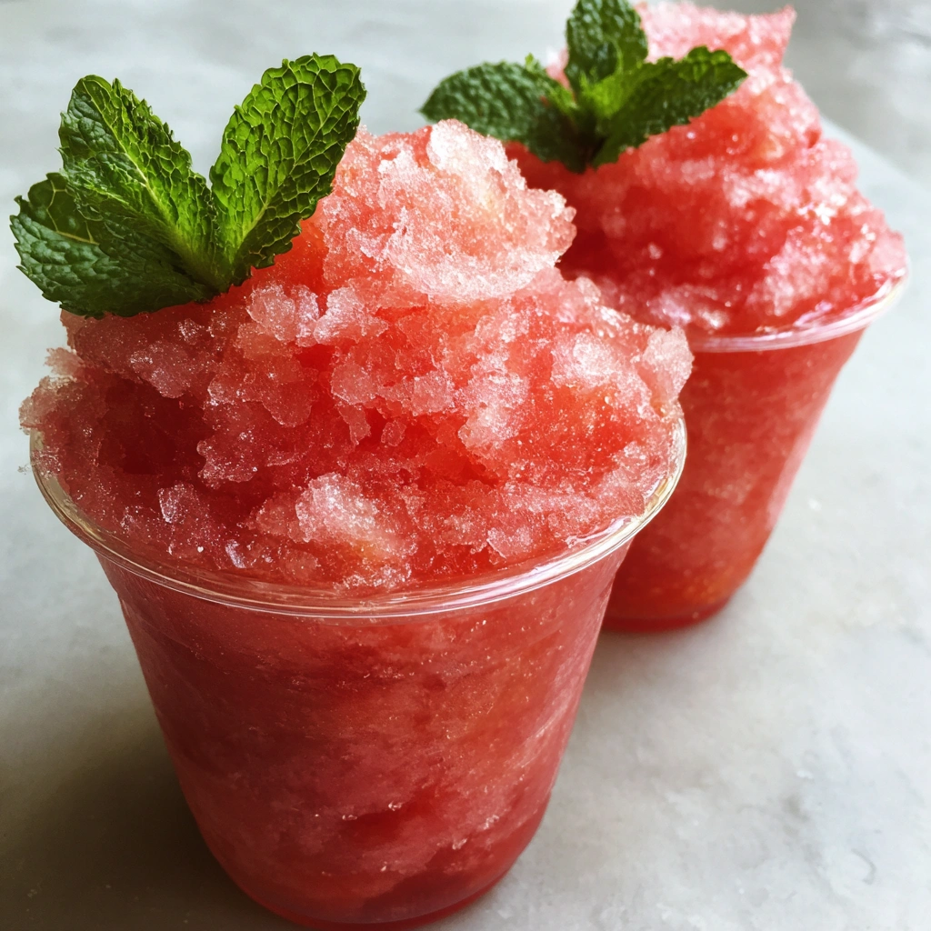 Frozen Watermelon Mint Slush Cups
