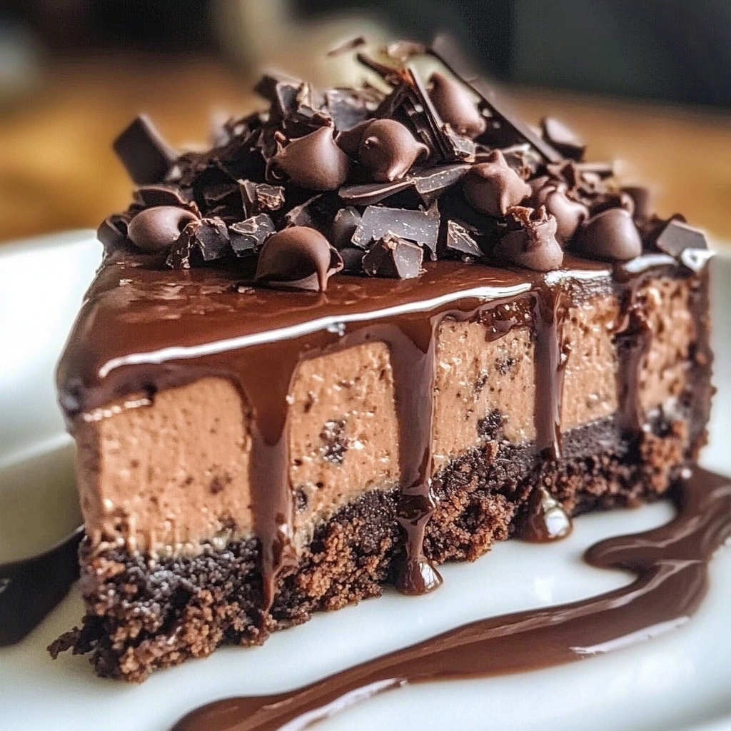 Fudge Brownie No-Bake Cheesecake
