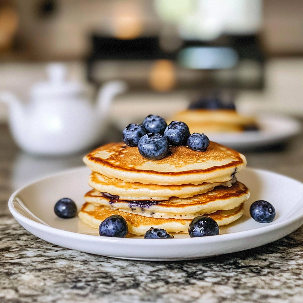 Greek Yogurt Blueberry Pancakes