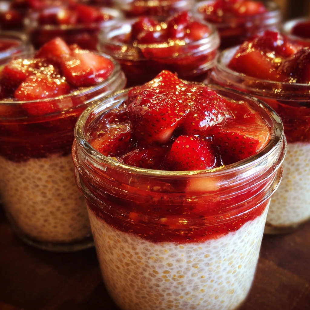 Healthy Strawberry Chia Pudding Breakfast Jars