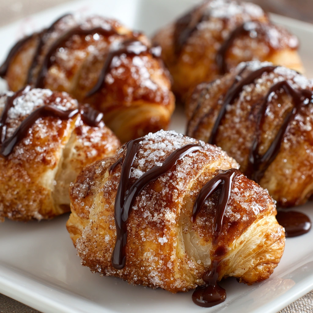 Iced Churro Croissant Bites