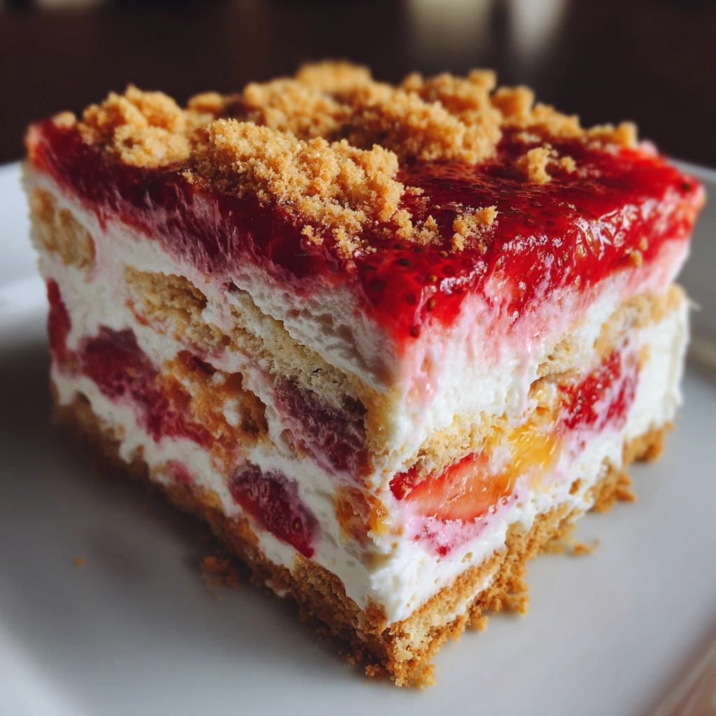 Layered Strawberry Rhubarb Icebox Cake