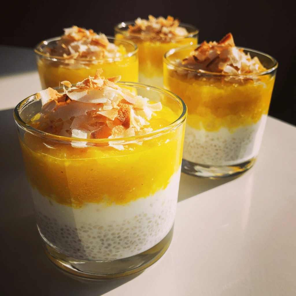 Mango Coconut Chia Pudding Cups