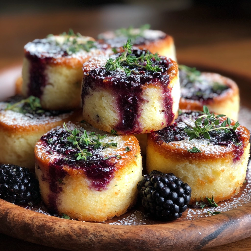 Mini Blackberry Thyme Snack Cakes