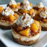 Mini Peach Cobbler Cheesecakes