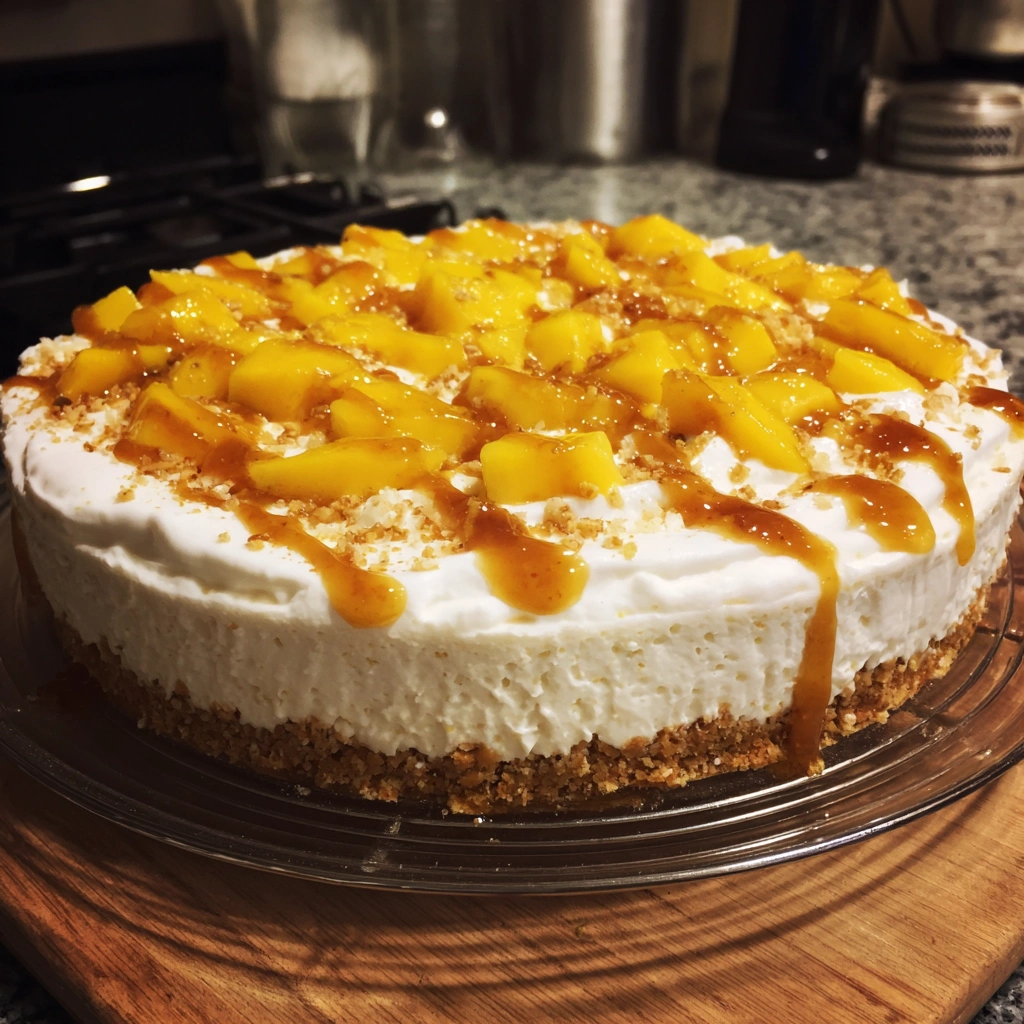 No-Bake Mango Cardamom Cheesecake