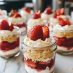 No-Bake Strawberry Cheesecake Jars