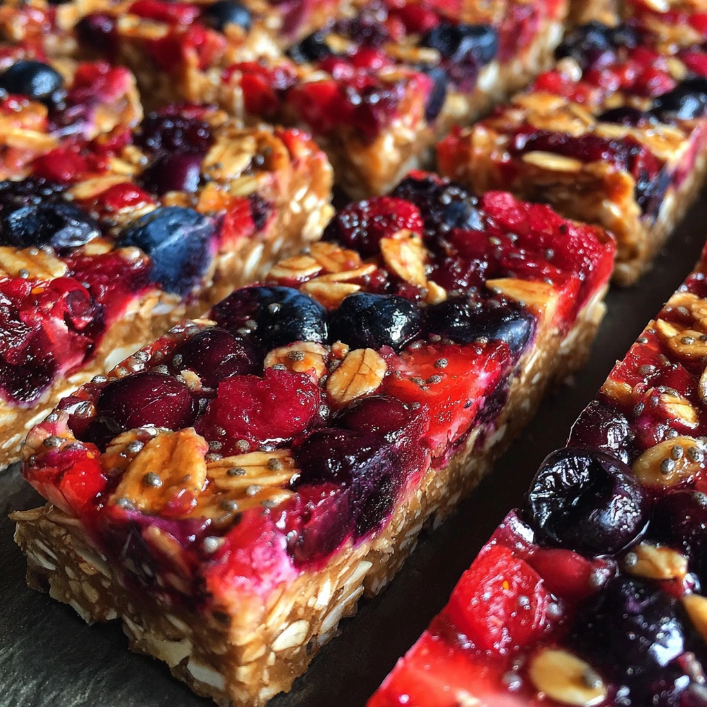 No-Bake Summer Berry Snack Bars