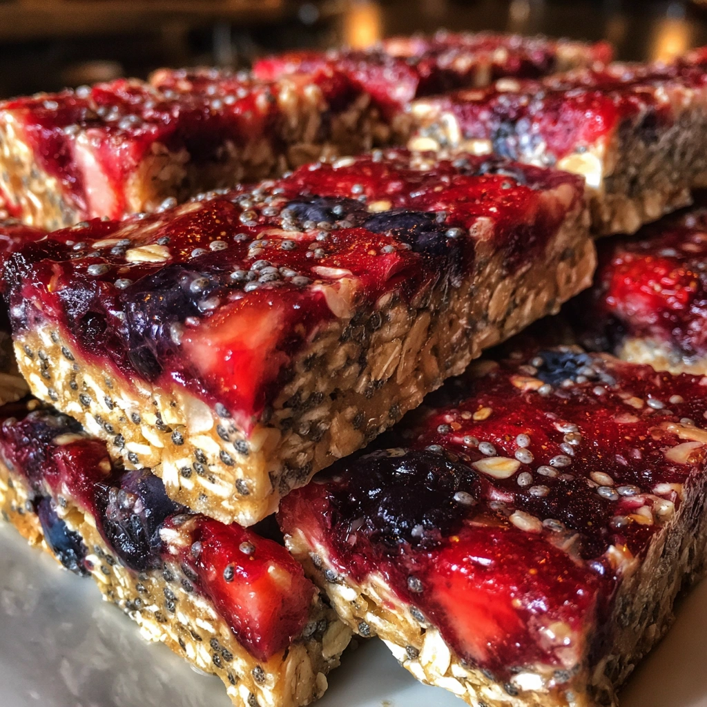 No-Bake Summer Berry Snack Bars