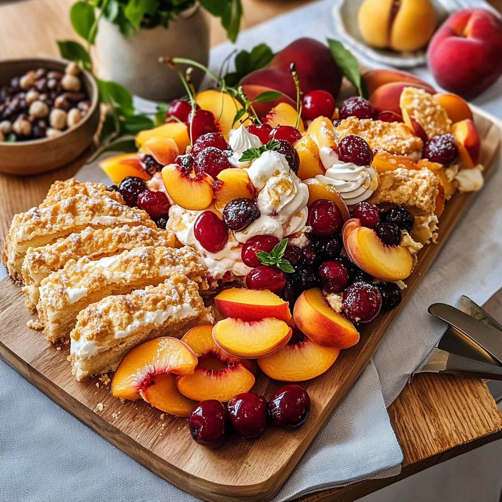 Peach & Cherry Shortcake Dessert Board