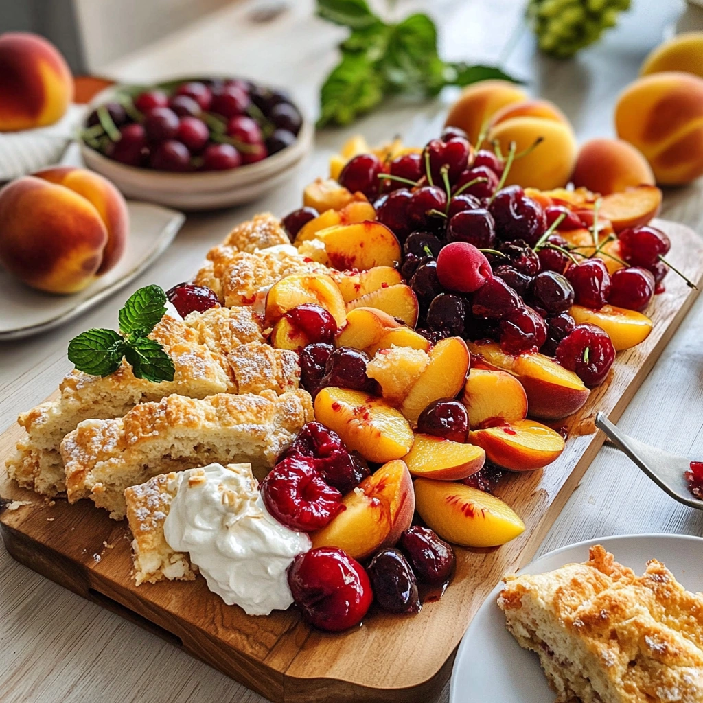 Peach & Cherry Shortcake Dessert Board