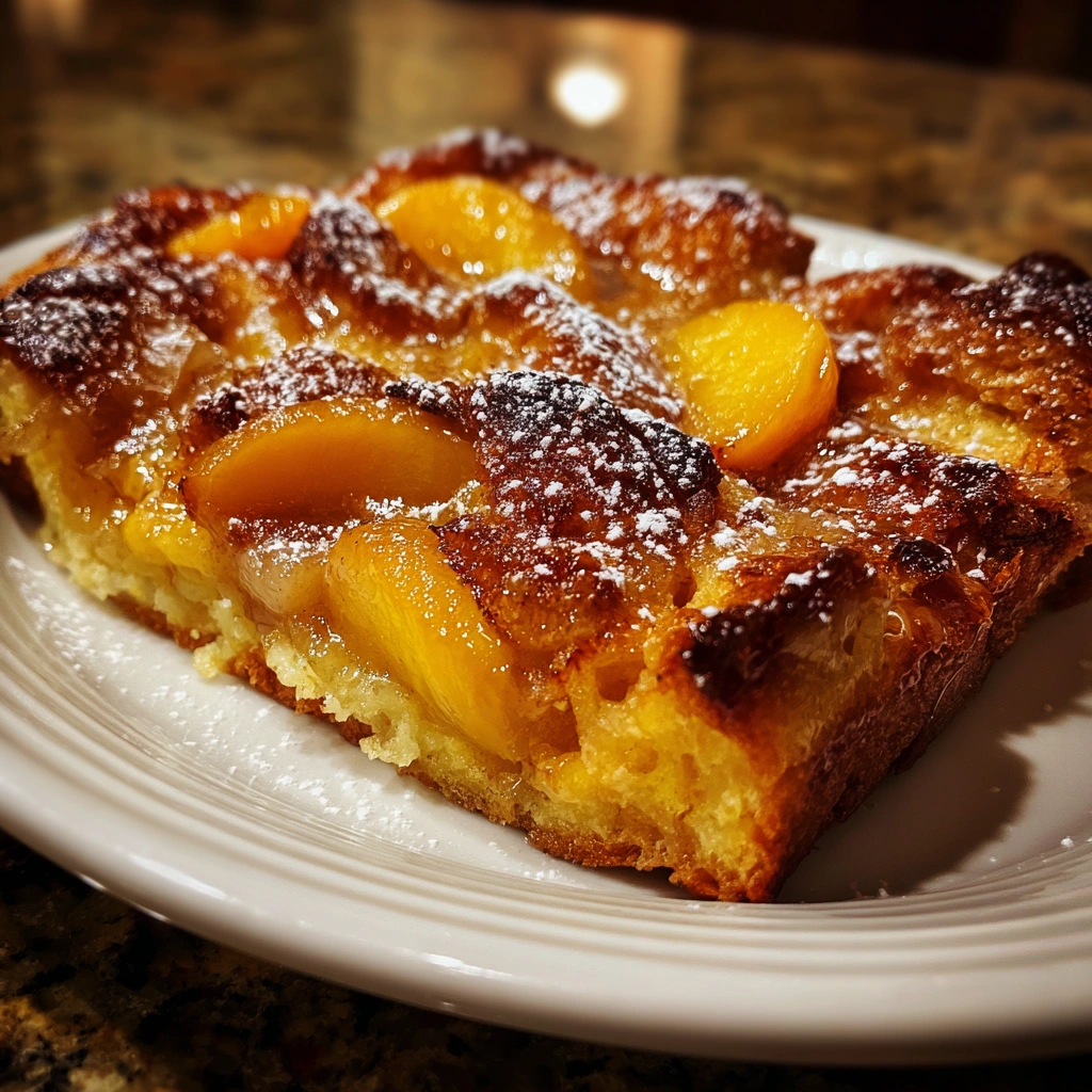 Peach Cobbler French Toast Casserole